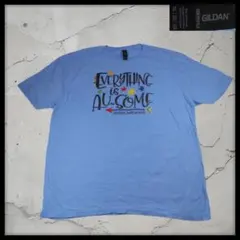 GILDAN 自閉症啓発 メッセージ Tシャツ 2XL 水色 パズルピース 古着のサムネイル