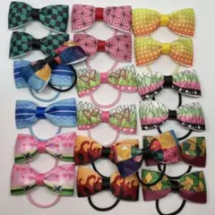 ヘアゴム　ペア10種セット☆和柄　着物柄　蝶々柄　グログランリボン