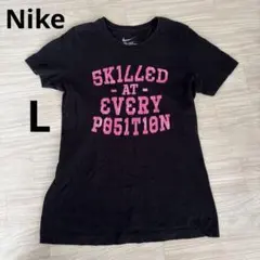 NIKE ナイキ ロゴTシャツ ブラック ピンク スリムフィット Lのサムネイル