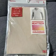 UNIQLO ヒートテック シームレスVネックT 半袖 ベージュ　L