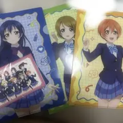 μ's 小泉花陽　園田海未 星空凛　クリアファイル 全員ポストカード４点セットのサムネイル