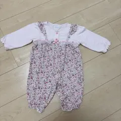 良品　べべ　花柄　ロンパース　80