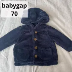 babygap ネイビー フリース アウター クマ耳付き
