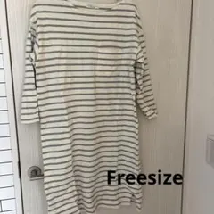 earth music&ecology ボーダー 7分袖チュニック　ワンピース