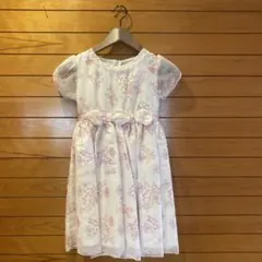 花柄リボンドレス（ホワイト・ピンク）