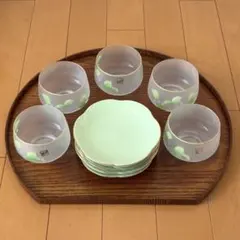 昭和レトロ　美濃焼 庫山窯 冷茶碗 茶托 5客セット 昭和レトロ 美濃焼 庫山窯 冷茶碗 茶托 5客セット - メルカリ