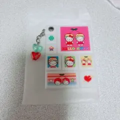 むねきゅん平成女児　タイルシール風ミラー　さくらんぼ　キティ　ミミィ