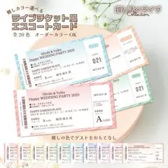1枚140円エスコートカード【ライブ風】推しカラー　No.325 チケット