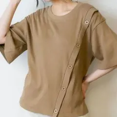【新品】 カットソー Tシャツ ベージュ L レディース RALU 半袖