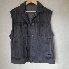 GU JEANS デニムベスト ブラックのサムネイル