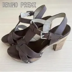 ブルーノプレミ BRUNO PREMI サンダル レザー ウッドソール ブラウンのサムネイル