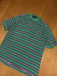 オ*チ様 POLO GOLF ポロシャツ XXL 緑と白のストライプ