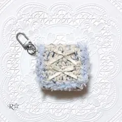 【191】ノハナ♡ミニポーチ AirPodsケース カバー 編み物 ポーチ