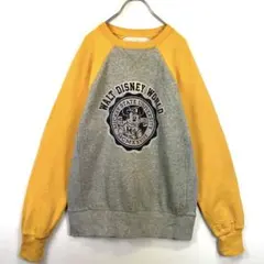 海外限定ディズニーDisney parksラグランスウェットミッキー黄色グレー