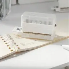 ルーズリーフ 穴あけパンチ クリア 手帳 コンパクト 資料整理 シール帳