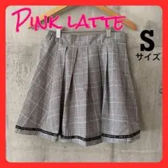 ◆Pink latte スカート グレーチェック S