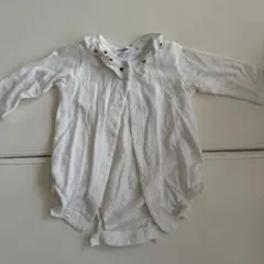 フリル付きホワイトロンパース 70サイズ