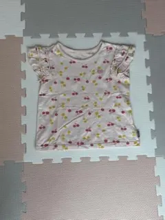さくらんぼ柄 フリル袖 半袖Tシャツのサムネイル