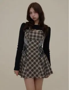 andmary Lisa check long dress - メルカリ