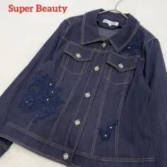 Super Beauty ビジューやレース使いの素敵なデニムジャケット 44