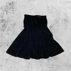 ベロア フレアスカート ワインレッド
