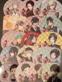 刀剣乱舞　アニカフェ　コースター　鶴丸　加州　山姥切　三日月　燭台切　薬研　一期