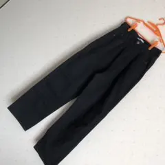 classicalelf ハイウエストデニム＆チノタックワイドパンツ Lブラック