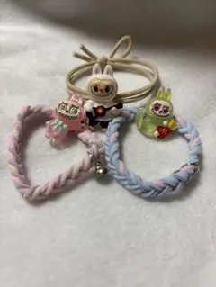 ラブブ付きヘアゴム3個セット