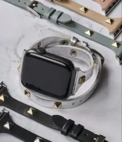 スタッズ付きシルバー　Apple Watchバンド　42mm シリーズ10