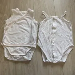 前開き　ロンパース　肌着　ユニクロ　メッシュタンクトップ　キャミソール　2枚