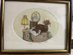 山岡康子　angel　銅版画 　天使　エンジェル　木製　AP 中古 山岡康子 angel 銅版画 天使 エンジェル 木製 AP 中古 - メルカリ