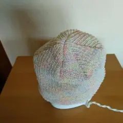 サマーニットの帽子ピンク系