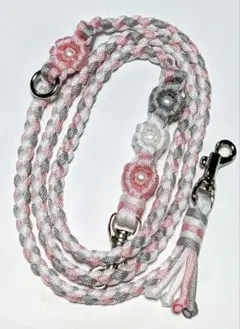 パラコードリード　カフェリード　リード　犬　お散歩用品　可愛いリード　ピンク