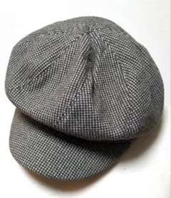 千鳥格子柄キャスケット　帽子　茶系　ぼうし