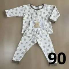 クマ柄ベビーパジャマセット　腹巻パンツ　90