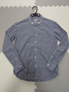 【ナノ・ユニバース】ギンガムチェックシャツ／ブルー