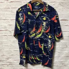 ラルフローレン 開襟シャツ アロハシャツ レーヨン 90s
