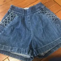キュロット デニムショートパンツ