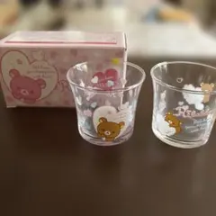 新品ピンク雲リラックマ ガラス製タンブラー 2個セット