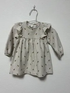 ZARA オリーブ長袖ワンピース 12M