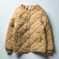 【lawgy】ノーカラー キルティングジャケット 中綿 ブルゾン 短丈コート