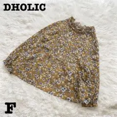 【大人可愛い♡】DHOLIC⭐︎ディーホリック　フラワー柄ブラウス　マスタード　Ｆのサムネイル