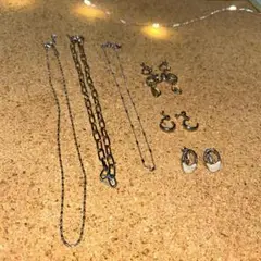 ネックレス イヤリング シルバー系まとめ売り 6点