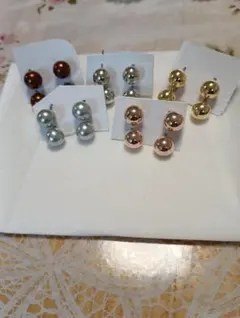 パール風スタッドピアスセット