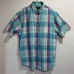 Eddie Bauer エディバウアー 半袖 チェックシャツ ボタンダウンXLのサムネイル