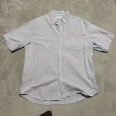 ストライプ 半袖シャツ ブルー