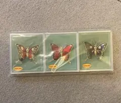 【新品未使用】蝶 ブローチ 3点セット　台湾　アクセサリー