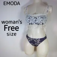 EMODA　レディース　フリーサイズ　水着　ビキニ　パープル　レース　セパレートのサムネイル