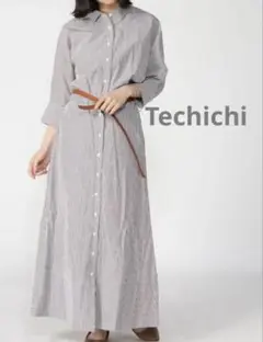 【新品】Te chichi ドルマン袖 七分袖 シャツワンピース ロング丈