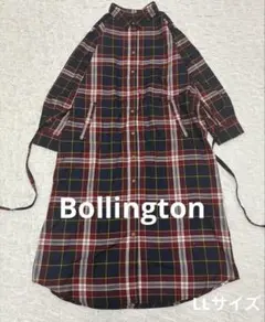 リブインコンフォートフェリシモ Bollington チェック柄シャツワンピース